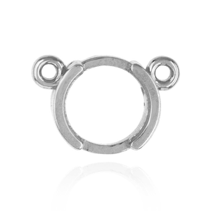 ITI NYC Round Half Bezel Pendants with Rings in Sterling Silver (3.60 mm - 7.00 mm)