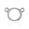 ITI NYC Round Half Bezel Pendants with Rings in Sterling Silver (3.60 mm - 7.00 mm)