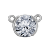 ITI NYC Round Half Bezel Pendants with Rings in Sterling Silver (3.60 mm - 7.00 mm)