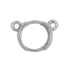 ITI NYC Round Half Bezel Pendants with Rings in Sterling Silver (3.60 mm - 7.00 mm)