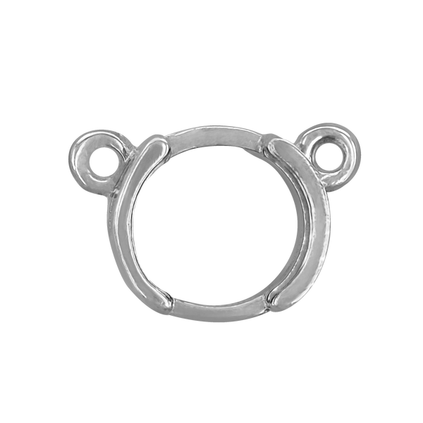 ITI NYC Round Half Bezel Pendants with Rings in Sterling Silver (3.60 mm - 7.00 mm)