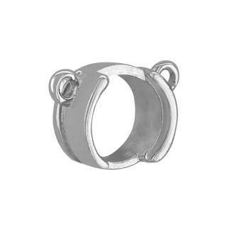 ITI NYC Round Half Bezel Pendants with Rings in Sterling Silver (3.60 mm - 7.00 mm)