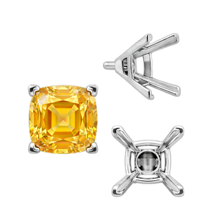 ITI NYC V-End Square Solitaire Settings With Peg in Sterling Silver (3.50 mm - 12.00 mm)