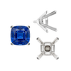 ITI NYC V-End Square Solitaire Settings With Peg in Sterling Silver (3.50 mm - 12.00 mm)