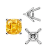 ITI NYC V-End Square Solitaire Settings With Peg in Sterling Silver (3.50 mm - 12.00 mm)