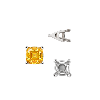 ITI NYC V-End Square Solitaire Settings With Peg in Sterling Silver (3.50 mm - 12.00 mm)