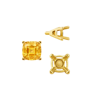 ITI NYC V-End Square Solitaire Settings With Peg in 18K Gold (4.50 mm - 11.00 mm)