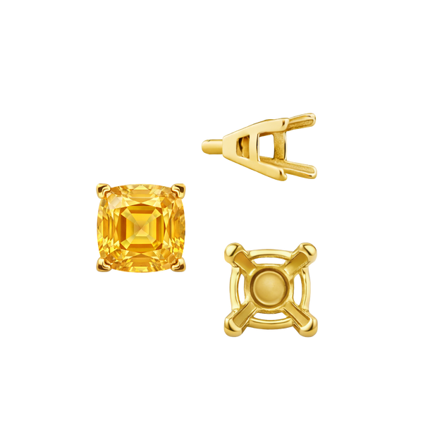 ITI NYC V-End Square Solitaire Settings With Peg in 18K Gold (4.50 mm - 11.00 mm)