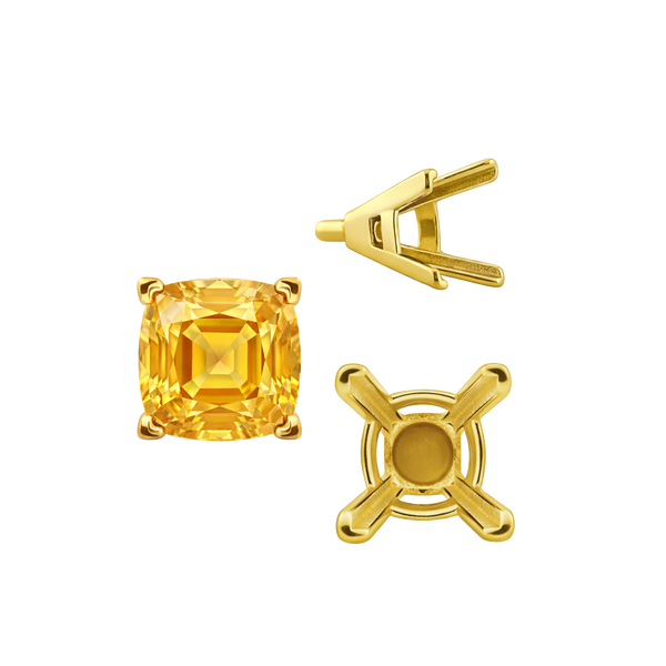 ITI NYC V-End Square Solitaire Settings With Peg in 14K Gold (4.50 mm - 11.00 mm)