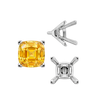 ITI NYC V-End Square Solitaire Settings With Peg in Sterling Silver (3.50 mm - 12.00 mm)