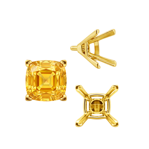 ITI NYC V-End Square Solitaire Settings With Peg in 18K Gold (4.50 mm - 11.00 mm)