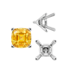 ITI NYC V-End Square Solitaire Settings With Peg in Sterling Silver (3.50 mm - 12.00 mm)