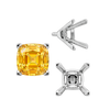ITI NYC V-End Square Solitaire Settings With Peg in Sterling Silver (3.50 mm - 12.00 mm)