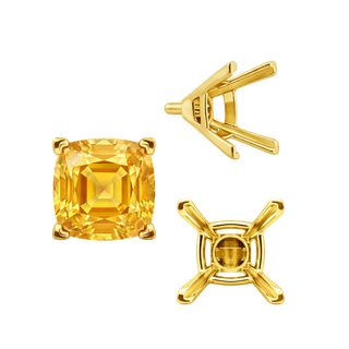 ITI NYC V-End Square Solitaire Settings With Peg in 18K Gold (4.50 mm - 11.00 mm)