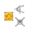 ITI NYC V-End Square Solitaire Settings With Peg in Sterling Silver (3.50 mm - 12.00 mm)