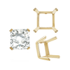 ITI NYC Four Prong Square Single Wire Settings in 14K Gold (3.00 mm - 15.00 mm)