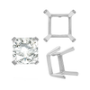 ITI NYC Four Prong Square Single Wire Settings in Sterling Silver (3.00 mm - 15.00 mm)