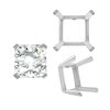 ITI NYC Four Prong Square Single Wire Settings in Sterling Silver (3.00 mm - 15.00 mm)
