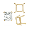 ITI NYC Four Prong Square Single Wire Settings in 14K Gold (3.00 mm - 15.00 mm)