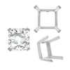 ITI NYC Four Prong Square Single Wire Settings in Sterling Silver (3.00 mm - 15.00 mm)