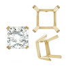 ITI NYC Four Prong Square Single Wire Settings in 14K Gold (3.00 mm - 15.00 mm)