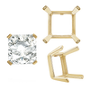 ITI NYC Four Prong Square Single Wire Settings in 14K Gold (3.00 mm - 15.00 mm)