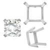 ITI NYC Four Prong Square Single Wire Settings in Sterling Silver (3.00 mm - 15.00 mm)