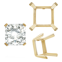 Load image into Gallery viewer, ITI NYC Four Prong Square Single Wire Settings in 14K Gold (3.00 mm - 15.00 mm)
