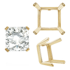 ITI NYC Four Prong Square Single Wire Settings in 14K Gold (3.00 mm - 15.00 mm)