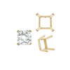 ITI NYC Four Prong Square Single Wire Settings in 14K Gold (3.00 mm - 15.00 mm)