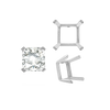 ITI NYC Four Prong Square Single Wire Settings in Sterling Silver (3.00 mm - 15.00 mm)