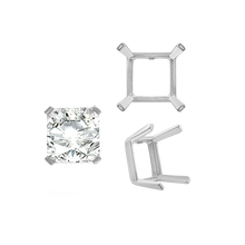 Load image into Gallery viewer, ITI NYC Four Prong Square Single Wire Settings in Sterling Silver (3.00 mm - 15.00 mm)
