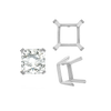 ITI NYC Four Prong Square Single Wire Settings in Sterling Silver (3.00 mm - 15.00 mm)