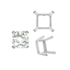 ITI NYC Four Prong Square Single Wire Settings in Sterling Silver (3.00 mm - 15.00 mm)