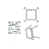 ITI NYC Four Prong Square Single Wire Settings in Sterling Silver (3.00 mm - 15.00 mm)