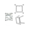 ITI NYC Four Prong Square Single Wire Settings in Sterling Silver (3.00 mm - 15.00 mm)