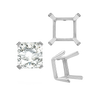 ITI NYC Four Prong Square Single Wire Settings in Sterling Silver (3.00 mm - 15.00 mm)