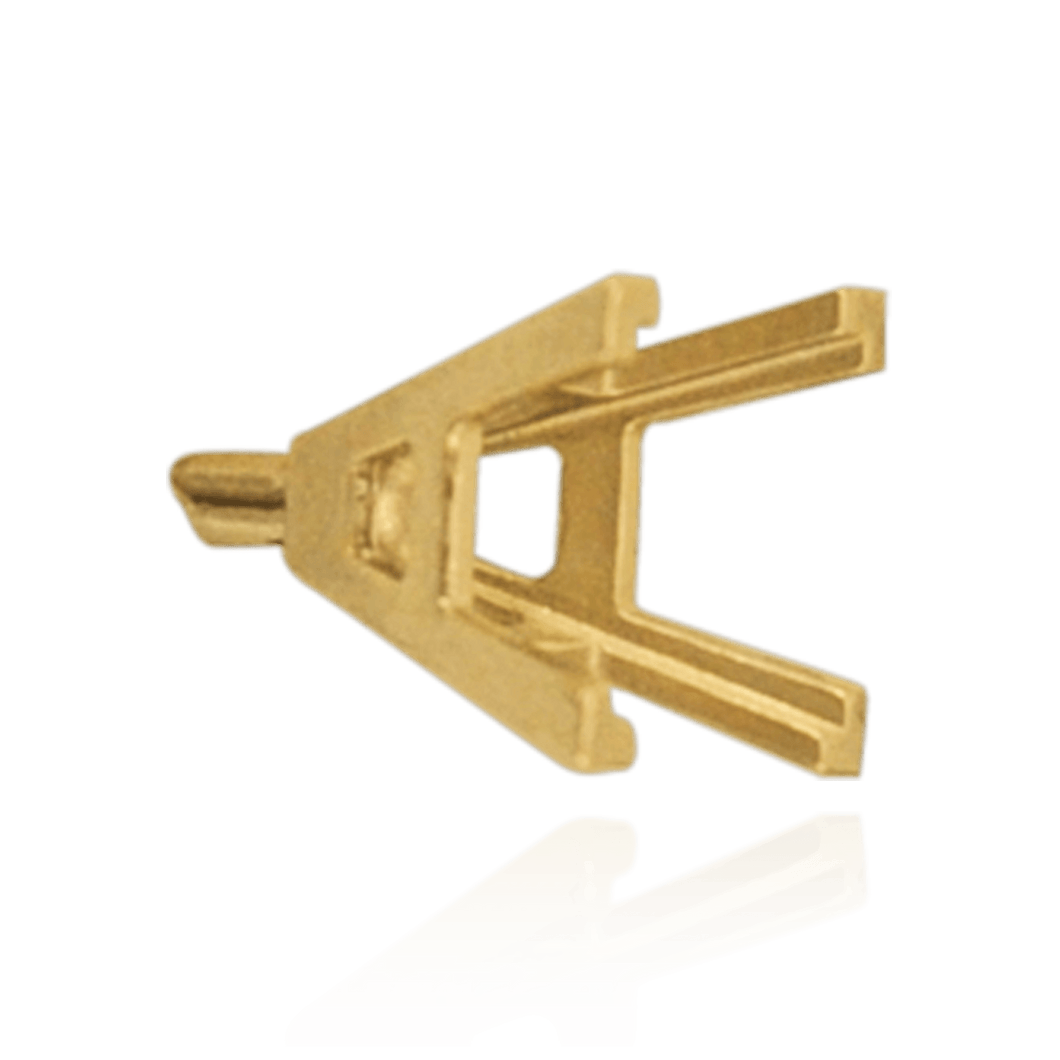 ITI NYC V-End Square Solitaire Basket Settings With Peg in 14K Gold (3.50 mm - 9.00 mm)