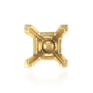 ITI NYC V-End Square Solitaire Basket Settings With Peg in 14K Gold (3.50 mm - 9.00 mm)