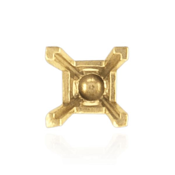 ITI NYC V-End Square Solitaire Basket Settings With Peg in 14K Gold (3.50 mm - 9.00 mm)