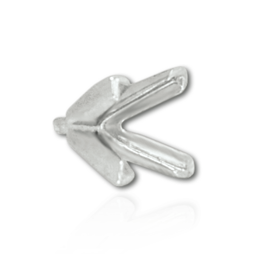 ITI NYC V-End Square Solitaire Settings With Peg in Sterling Silver (2.50 mm - 9.00 mm)