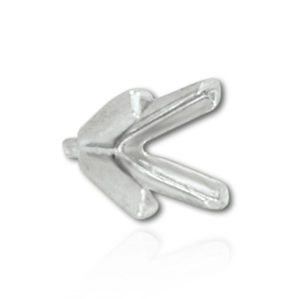 ITI NYC V-End Square Solitaire Settings With Peg in Sterling Silver (2.50 mm - 9.00 mm)