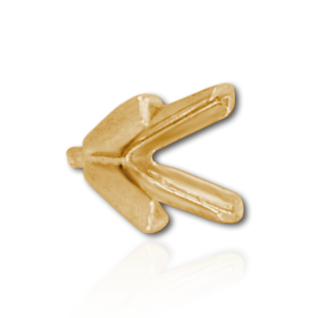 ITI NYC V-End Square Solitaire Settings With Peg in 14K Gold (2.50 mm - 9.00 mm)