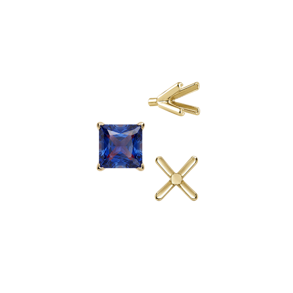 ITI NYC V-End Square Solitaire Settings With Peg in 14K Gold (2.50 mm - 9.00 mm)