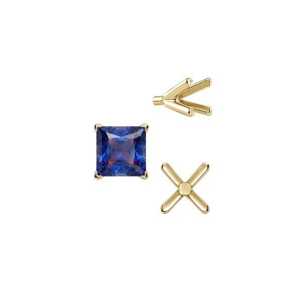 ITI NYC V-End Square Solitaire Settings With Peg in 18K Gold (2.50 mm - 9.00 mm)