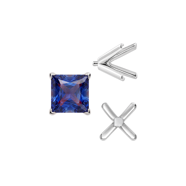 ITI NYC V-End Square Solitaire Settings With Peg in 14K Gold (2.50 mm - 9.00 mm)