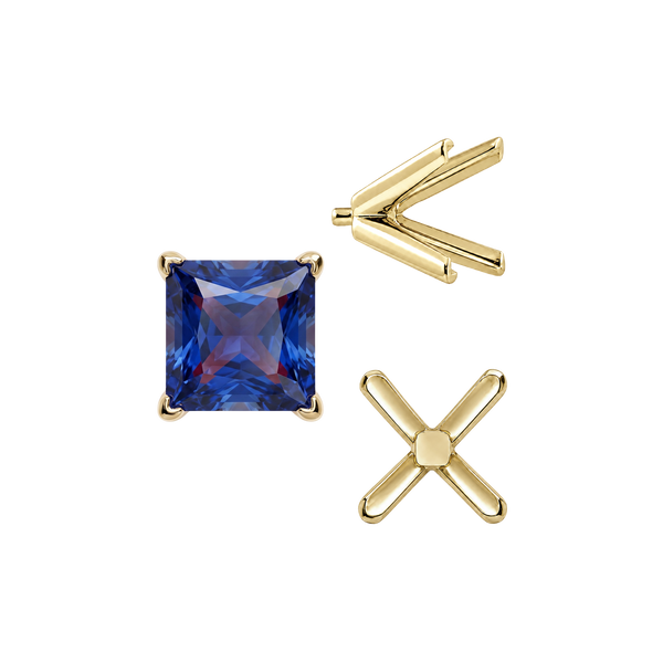 ITI NYC V-End Square Solitaire Settings With Peg in 18K Gold (2.50 mm - 9.00 mm)