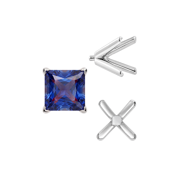 ITI NYC V-End Square Solitaire Settings With Peg in 14K Gold (2.50 mm - 9.00 mm)