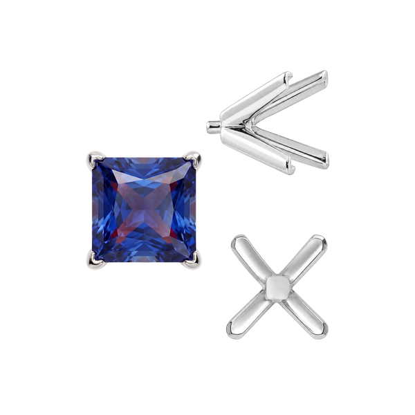 ITI NYC V-End Square Solitaire Settings With Peg in 14K Gold (2.50 mm - 9.00 mm)