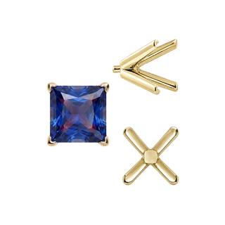 ITI NYC V-End Square Solitaire Settings With Peg in 14K Gold (2.50 mm - 9.00 mm)